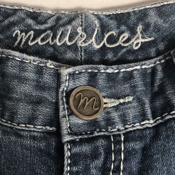 MAURICES Curvy Distressed Flare Jeans Juniors Women's Size 5/6 Wide Leg Denim - Picture 6 of 14